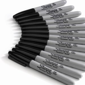 Sharpie Permanent Markers Fine Point Black 12 Count